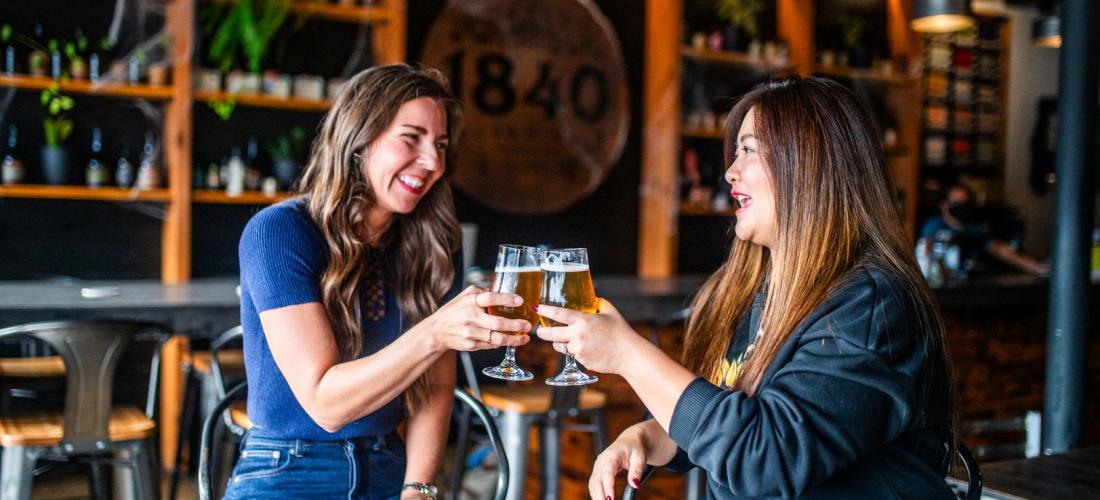 young people meeting for beer